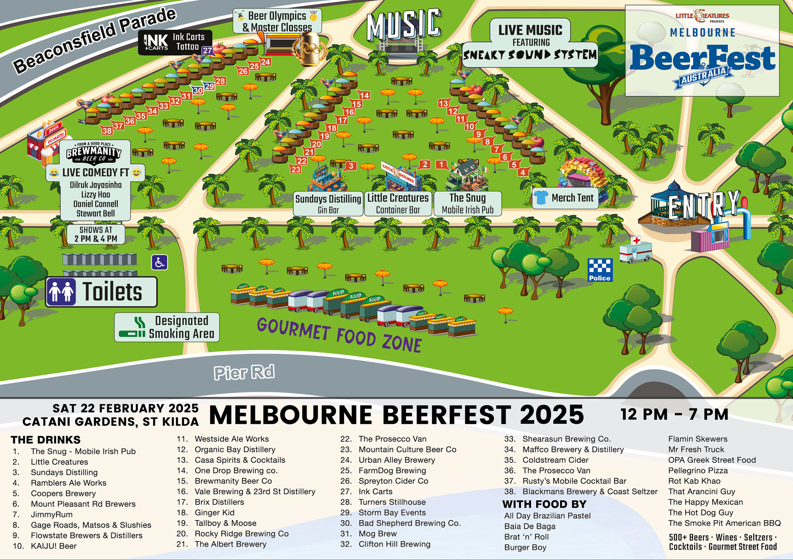 The 2025 Melbourne BeerFest festival map